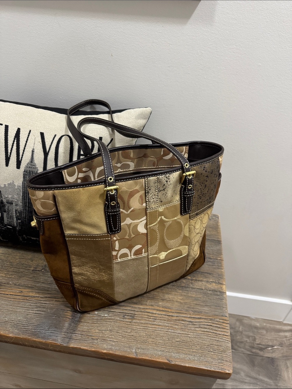 Coach patchwork tote bag - as is wear